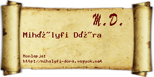 Mihályfi Dóra névjegykártya