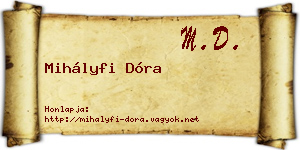 Mihályfi Dóra névjegykártya